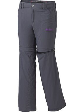 Marmot Gray Convertible Zip-Off Hiking Pants with Purple Logo